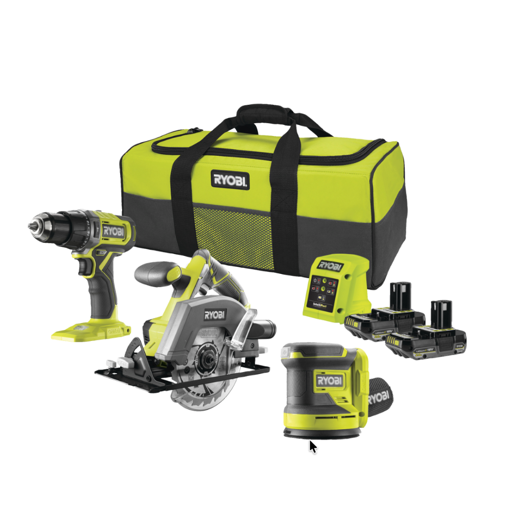 18V Cordless Combi Drill, Circular Saw & Orbital Sander Starter Kit